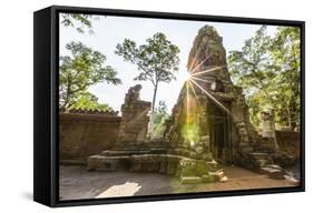 West Gate at Ta Prohm Temple (Rajavihara)-Michael Nolan-Framed Stretched Canvas