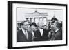 West German Chancellor Konrad Adenauer at Brandenburg Gate, Oct. 31, 1963-null-Framed Premium Photographic Print