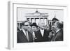 West German Chancellor Konrad Adenauer at Brandenburg Gate, Oct. 31, 1963-null-Framed Premium Photographic Print