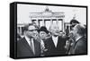 West German Chancellor Konrad Adenauer at Brandenburg Gate, Oct. 31, 1963-null-Framed Stretched Canvas