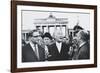 West German Chancellor Konrad Adenauer at Brandenburg Gate, Oct. 31, 1963-null-Framed Photo