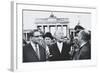 West German Chancellor Konrad Adenauer at Brandenburg Gate, Oct. 31, 1963-null-Framed Photo