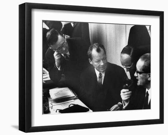 West Germany Chairman Willy Brandt, During Democratic Party Meeting Following Elections-Loomis Dean-Framed Photographic Print