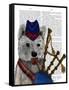 West Highland Terrier and Bagpipes-Fab Funky-Framed Stretched Canvas