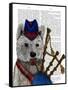 West Highland Terrier and Bagpipes-Fab Funky-Framed Stretched Canvas