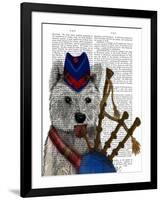 West Highland Terrier and Bagpipes-Fab Funky-Framed Art Print