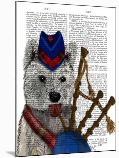 West Highland Terrier and Bagpipes-Fab Funky-Mounted Art Print