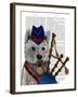 West Highland Terrier and Bagpipes-Fab Funky-Framed Art Print