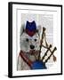 West Highland Terrier and Bagpipes-Fab Funky-Framed Art Print