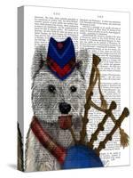 West Highland Terrier and Bagpipes-Fab Funky-Stretched Canvas