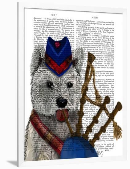 West Highland Terrier and Bagpipes-Fab Funky-Framed Art Print