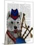 West Highland Terrier and Bagpipes-Fab Funky-Mounted Art Print