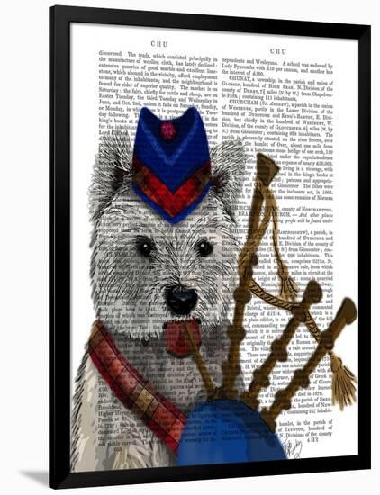 West Highland Terrier and Bagpipes-Fab Funky-Framed Art Print