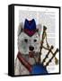 West Highland Terrier and Bagpipes-Fab Funky-Framed Stretched Canvas