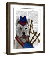 West Highland Terrier and Bagpipes-Fab Funky-Framed Art Print