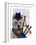 West Highland Terrier and Bagpipes-Fab Funky-Framed Art Print