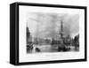 West India Dock, London, 19th Century-J Woods-Framed Stretched Canvas