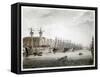 West India Docks, London, 1808-1810-Augustus Charles Pugin-Framed Stretched Canvas