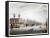 West India Docks, London, 1808-1810-Augustus Charles Pugin-Framed Stretched Canvas