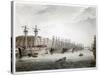 West India Docks, London, 1808-1810-Augustus Charles Pugin-Stretched Canvas