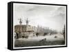 West India Docks, London, 1808-1810-Augustus Charles Pugin-Framed Stretched Canvas