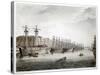 West India Docks, London, 1808-1810-Augustus Charles Pugin-Stretched Canvas