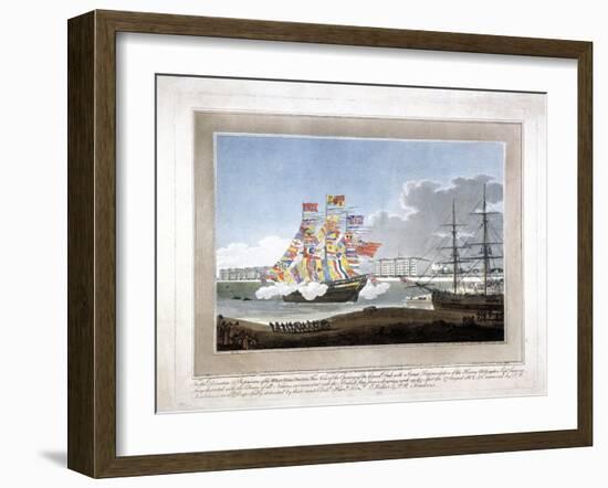 West India Docks, Poplar, London, 1802-Peltro William Tomkins-Framed Giclee Print