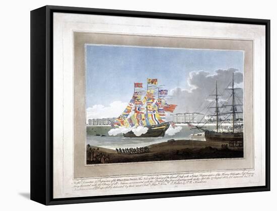 West India Docks, Poplar, London, 1802-Peltro William Tomkins-Framed Stretched Canvas