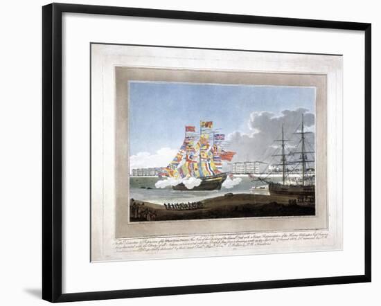 West India Docks, Poplar, London, 1802-Peltro William Tomkins-Framed Giclee Print