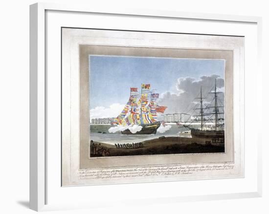 West India Docks, Poplar, London, 1802-Peltro William Tomkins-Framed Giclee Print