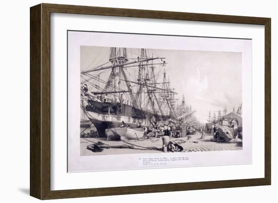 West India Docks, Poplar, London, 1830-William Parrott-Framed Giclee Print