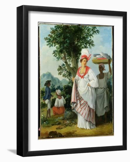 West Indian Creole Woman with Her Black Servant, c.1780-Agostino Brunias-Framed Giclee Print