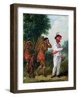 West Indian Man of Colour, Directing Two Carib Women with a Child, c.1780-Agostino Brunias-Framed Giclee Print