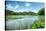 West Lake Landscape with Green Hills, Lake and Blue Sky, Hangzhou, Zhejiang, China-Andreas Brandl-Stretched Canvas