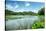 West Lake Landscape with Green Hills, Lake and Blue Sky, Hangzhou, Zhejiang, China-Andreas Brandl-Stretched Canvas
