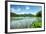 West Lake Landscape with Green Hills, Lake and Blue Sky, Hangzhou, Zhejiang, China-Andreas Brandl-Framed Photographic Print