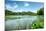 West Lake Landscape with Green Hills, Lake and Blue Sky, Hangzhou, Zhejiang, China-Andreas Brandl-Mounted Photographic Print