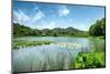 West Lake Landscape with Green Hills, Lake and Blue Sky, Hangzhou, Zhejiang, China-Andreas Brandl-Mounted Photographic Print