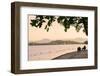 West Lake Shore with Hilly Landscape and Silhouettes, Hangzhou, Zhejiang, China, Asia-Andreas Brandl-Framed Photographic Print