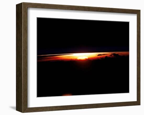 West-looking View Featuring the Profile of the Atmosphere And the Setting Sun-Stocktrek Images-Framed Premium Photographic Print