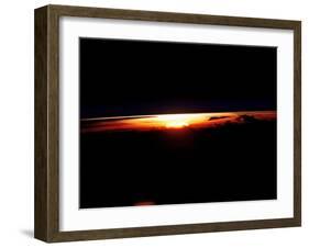 West-looking View Featuring the Profile of the Atmosphere And the Setting Sun-Stocktrek Images-Framed Premium Photographic Print