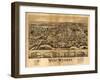 West Medway, Massachusetts - Panoramic Map-Lantern Press-Framed Art Print