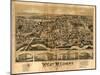 West Medway, Massachusetts - Panoramic Map-Lantern Press-Mounted Art Print