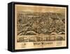 West Medway, Massachusetts - Panoramic Map-Lantern Press-Framed Stretched Canvas