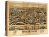 West Medway, Massachusetts - Panoramic Map-Lantern Press-Stretched Canvas