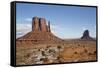 West Mitten Butte on left and East Mitten Butte on right, Monument Valley Navajo Tribal Park, Utah,-Richard Maschmeyer-Framed Stretched Canvas