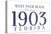 West Palm Beach, Florida - Established Date (Blue)-Lantern Press-Stretched Canvas