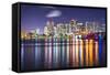 West Palm Beach, Florida Nighttime Skyline.-SeanPavonePhoto-Framed Stretched Canvas