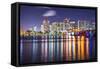 West Palm Beach, Florida Nighttime Skyline.-SeanPavonePhoto-Framed Stretched Canvas