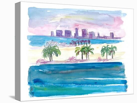 West Palm Beach Florida Skyline-M. Bleichner-Stretched Canvas